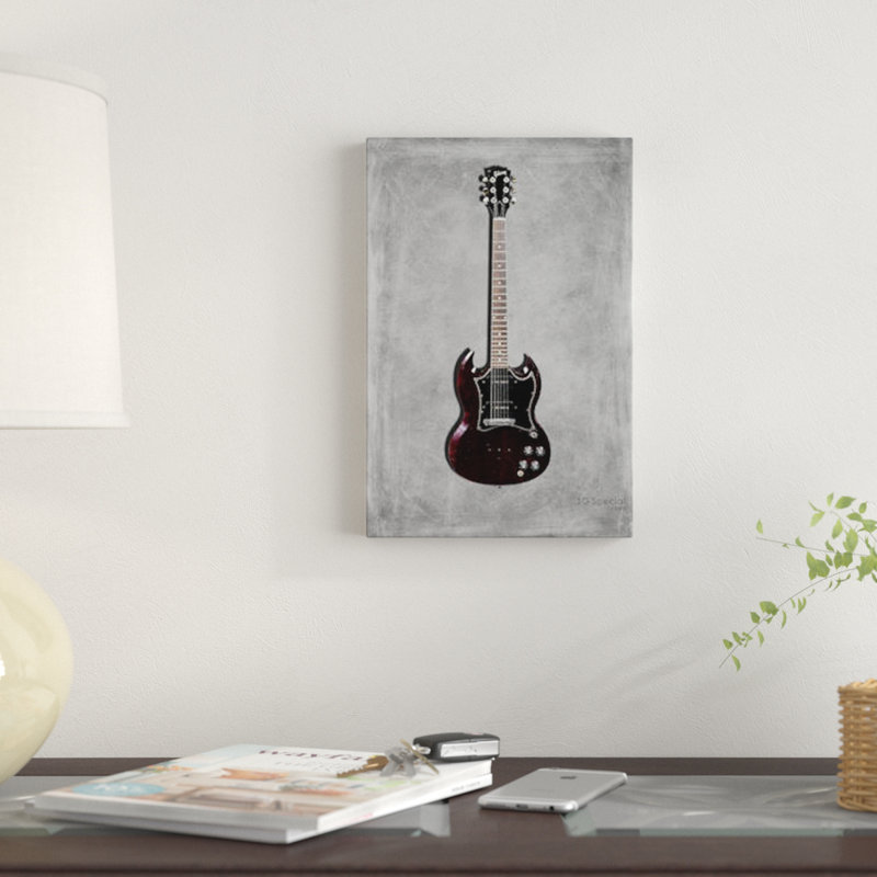 « gibson sg special, 1967 », impression sur toile tendue, H 18 po x l 12 po x P 1,5 po, Toile tendue, Pas de tapis