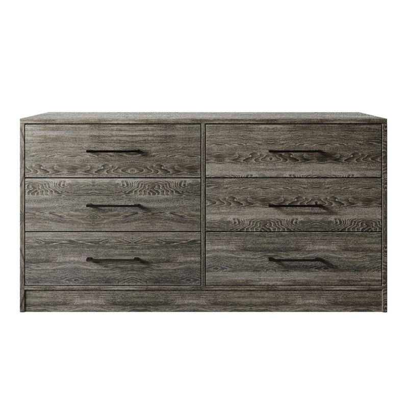 Commode 6 tiroirs, Gris foncé