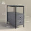 HOMCOM Side Table Narrow Bedside Table with 2 Drawers Grey Wood Grain