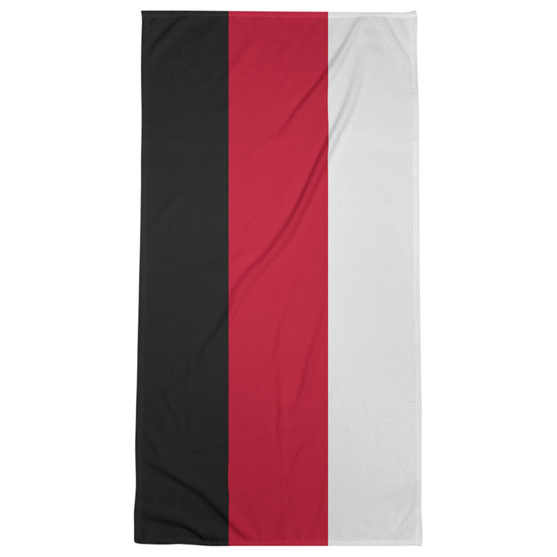 Bath Towel, Black/Red/White, Polyester/Cotton