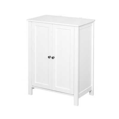 Armoire de rangement pour salle de bain avec tablette réglable à double porte, blanc