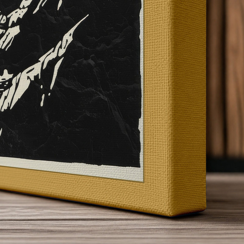 Lighthouse at Night Coastal - Wrapped Canvas, 18x12 - 45.7 x 30.5 cm, Ochre Border