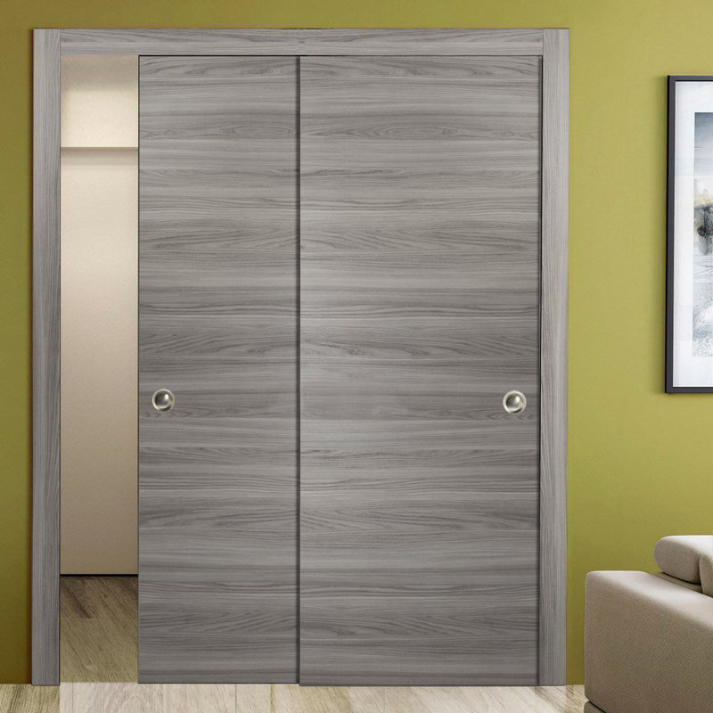 Portes coulissantes en bois Planum, 60 po x 80 po, Frêne gingembre