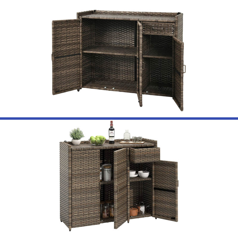 Latitude Run® Doerfler 47.6'' W Water Resistant Cabinet Deck Box in Brown