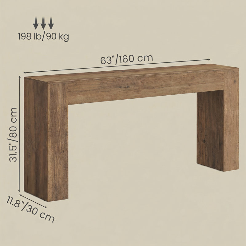 Console Table, Brown, 32" H x 63" W x 12" D