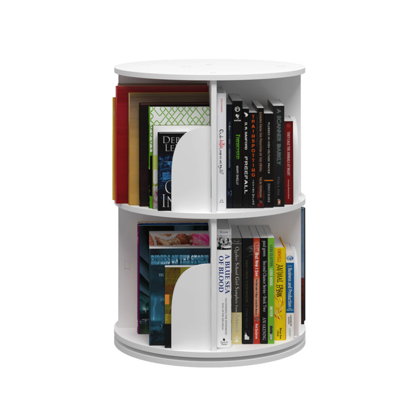 Organisateur de bibliothèque rotatif empilable à 2 niveaux sur 360 °, (1 tablette) H 11,8 po x l 18,1 po x P 18,1 po