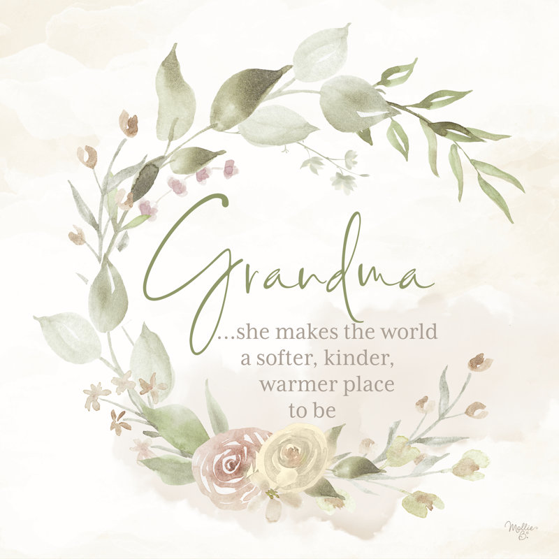 Grand-mère fait le monde…, H 12 po x l 12 po x P 1,25 po