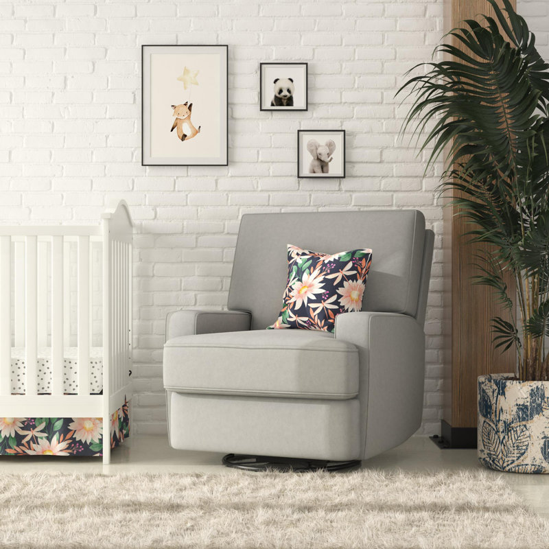 Fauteuil oscillant, inclinable et pivotant rembourré Abingdon, Grey