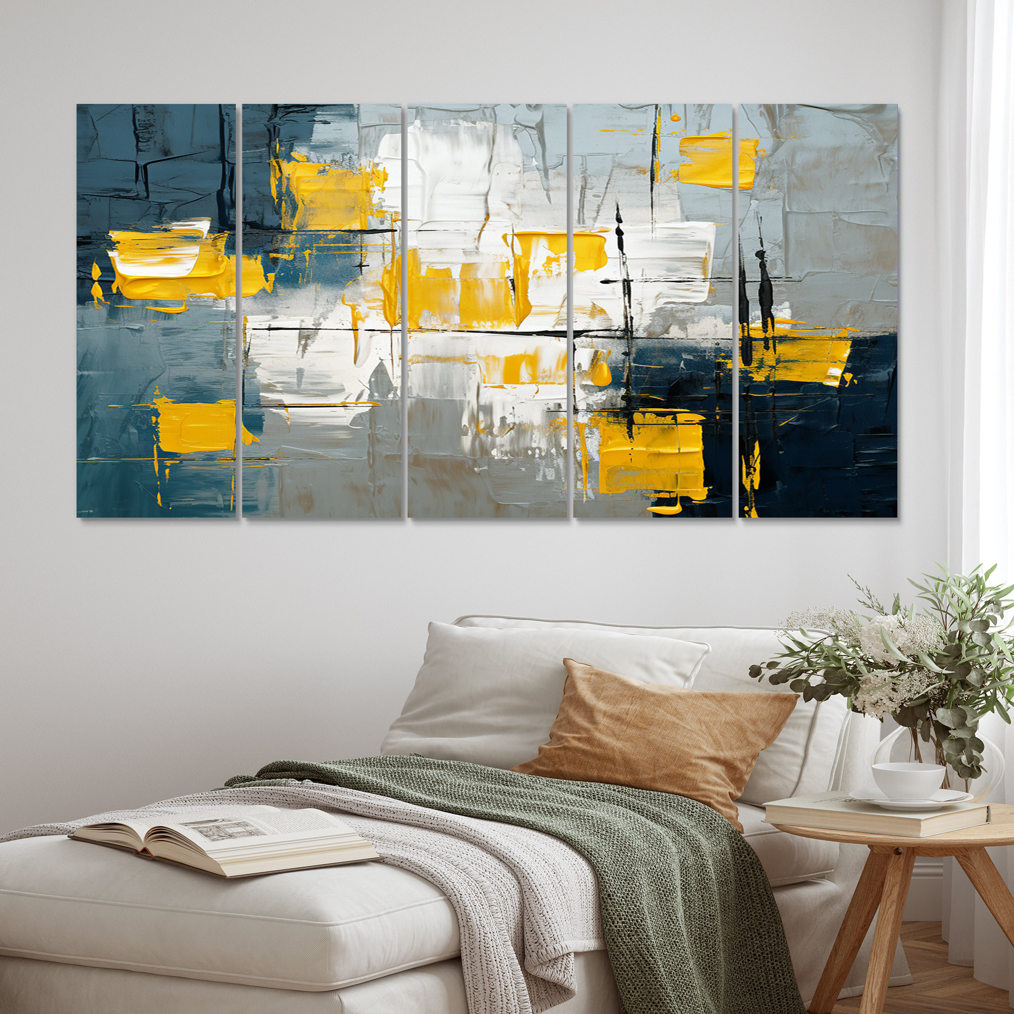 Ivy Bronx Dialogue With Hope Abstraction On Retro Blue - Abstract Wall ...