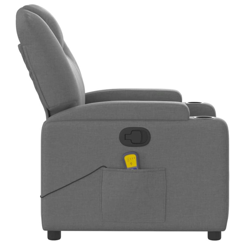 Fauteuil de massage inclinable électrique en similicuir, Gris foncé