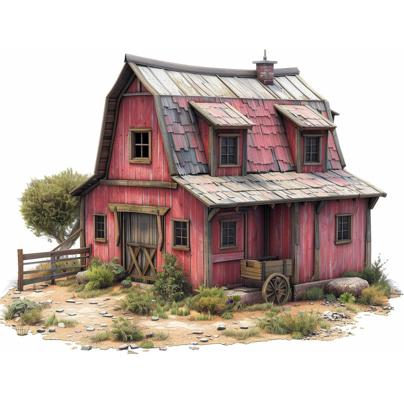 Barn Building Bathroom Machine Printed Duvet Cover, Queen Duvet Cover