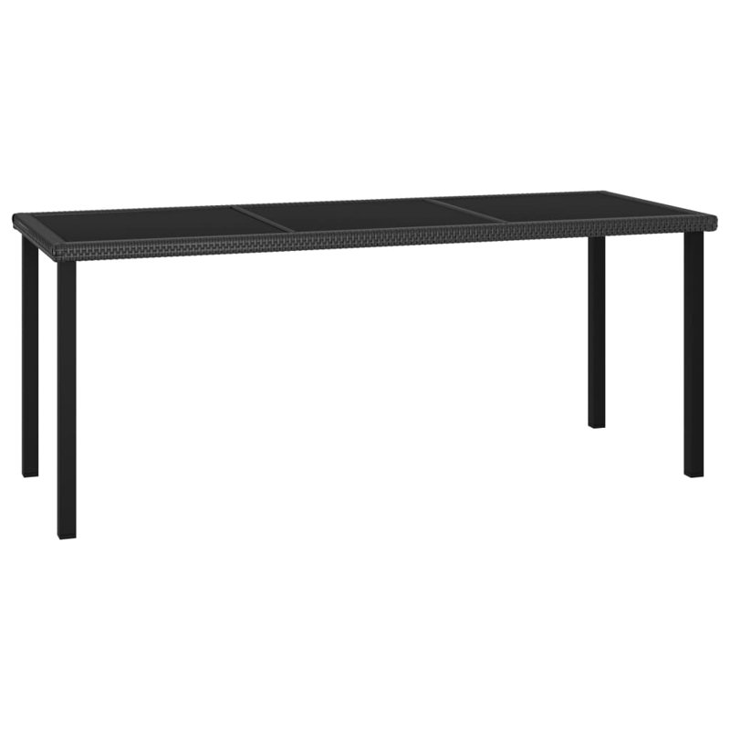 Adhira Rectangular Outdoor Dining Table , 180cm cm W 70cm cm D, Black