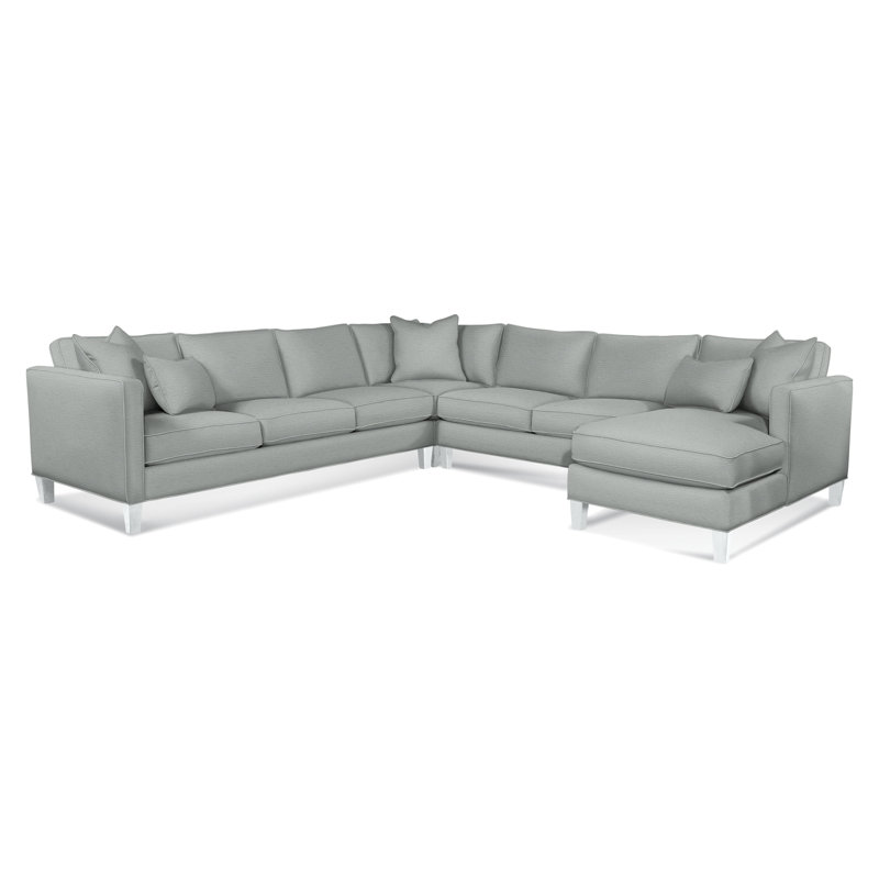 Sectional, Brown Geometric, 0456-33, Right Hand Facing, Frost White