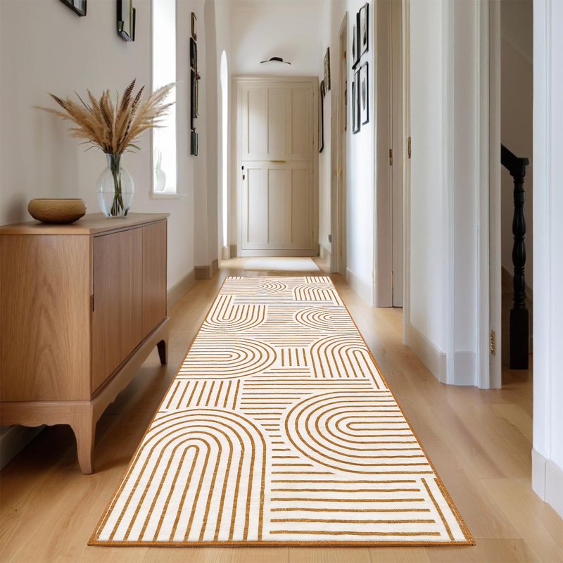 Tapis lavable à la machine Modern Rainbow, Tapis de couloir 2 pi x 6 pi