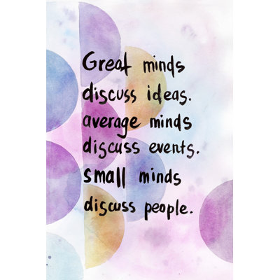 Reproduction d’art textuel sur toile « Great Minds » par Marmont Hill