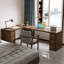 Bureau en forme de L en bois de noyer clair 62,99 po avec 6 tiroirs-108830331-108830327