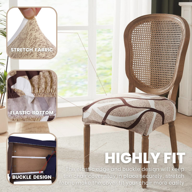 Ensemble de 6 housses de chaises de salle à manger extensibles, douces et amovibles, lavables
