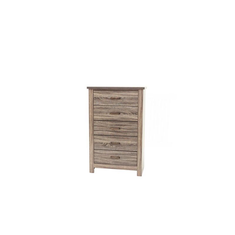 Finition naturelle en bois frappant de la commode 1 pièce avec tiroirs en chêne gris rustique / finition brune