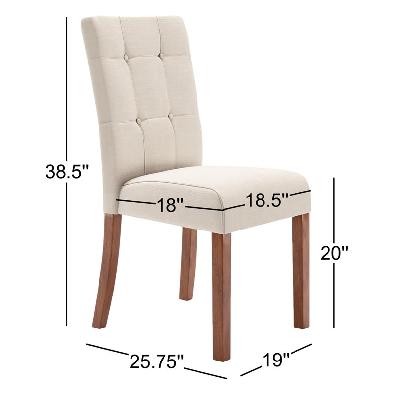 Chaise d’appoint capitonnée en lin Mitzi, Lin beige