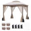 Pavillon de jardin avec moustiquaires 4 portes de sable à fermeture à glissière pour l'extérieur-115098617-115098614