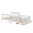 Full Over Full Bunk Bed With Trundle, Wooden Bunk Bed Frame With Storage Staircase And Safety Guardrails-127447367