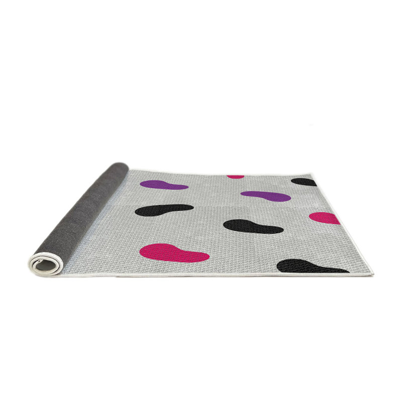 Tapis beige métier tissée à la machine, Rond 6 pi