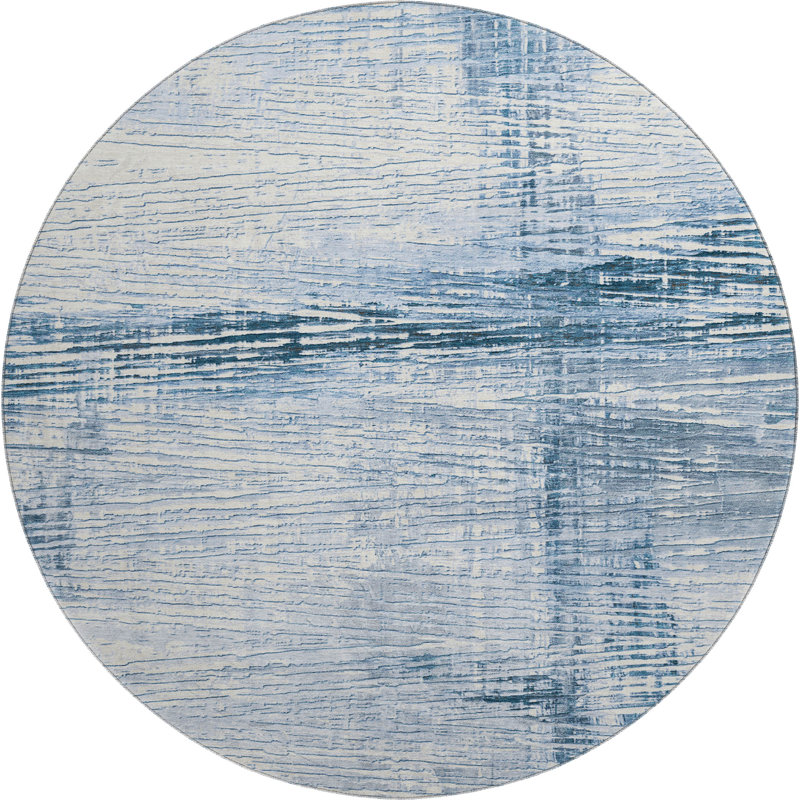 Premium Machine Washable Mundell Stripes Rug, Round 8'