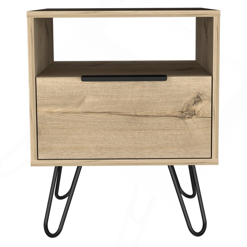 Table de chevet à 1 tablette et 1 tiroir - Table de chevet moderne avec tiroirs de rangement | Organisateur de mobilier élégant