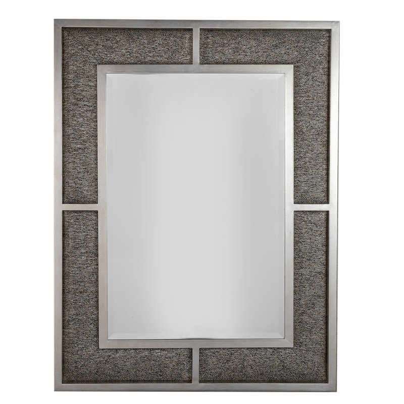 Bedford Rectangle Steel Mirror, Silver/Black