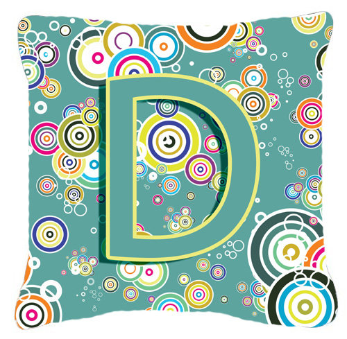 Monogramme initiale cercle cercle intérieur/extérieur Throw Pillow, 18" H x 18" L x 5.5" D, C