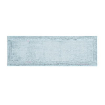 100% Cotton Tufted 3000 GSM Reversible Bath Rug Blue 24X72"