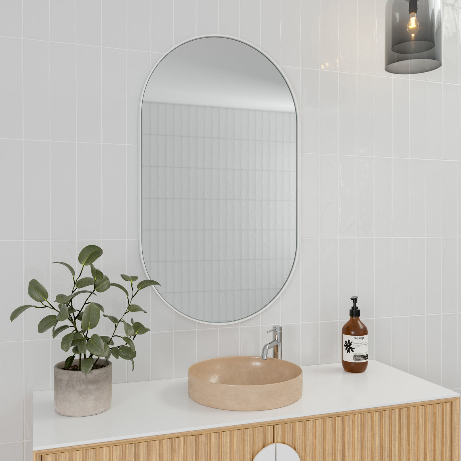 Recessed Framed 2 of Doors Medicine Cabinet with Adjustable Shelves, White