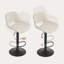 Swivel Upholstered Adjustable Height Counter Stool with Metal Frame-1105591307