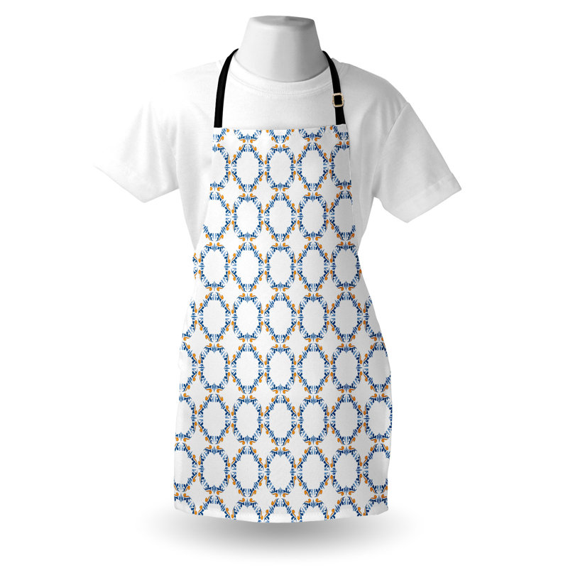 Tablier East Urban Home damassé unisexe, rétro rétro, taille adulte, bleu souci
