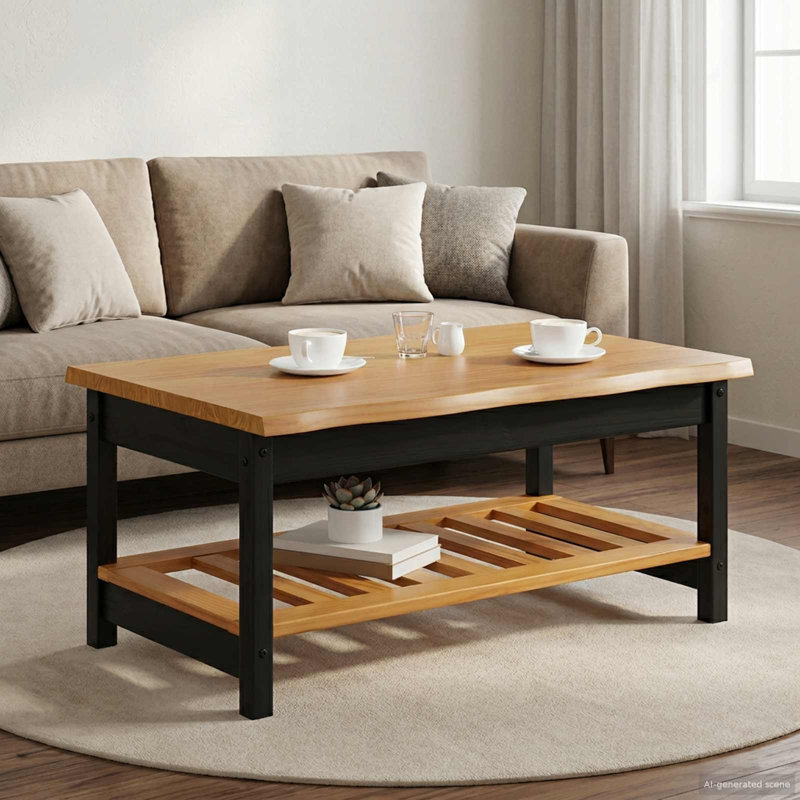 Coffee Table, Black/Natural