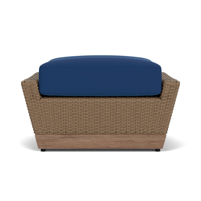 Charisma Rectangle Outdoor Ottoman Patio Ottoman, Flagship Lapis