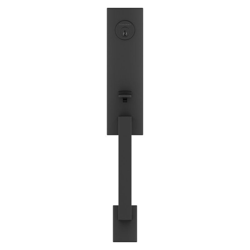 Santa Cruz Handleset, Contemporary Knob, 2.69" W x 2.44" D, Satin Black