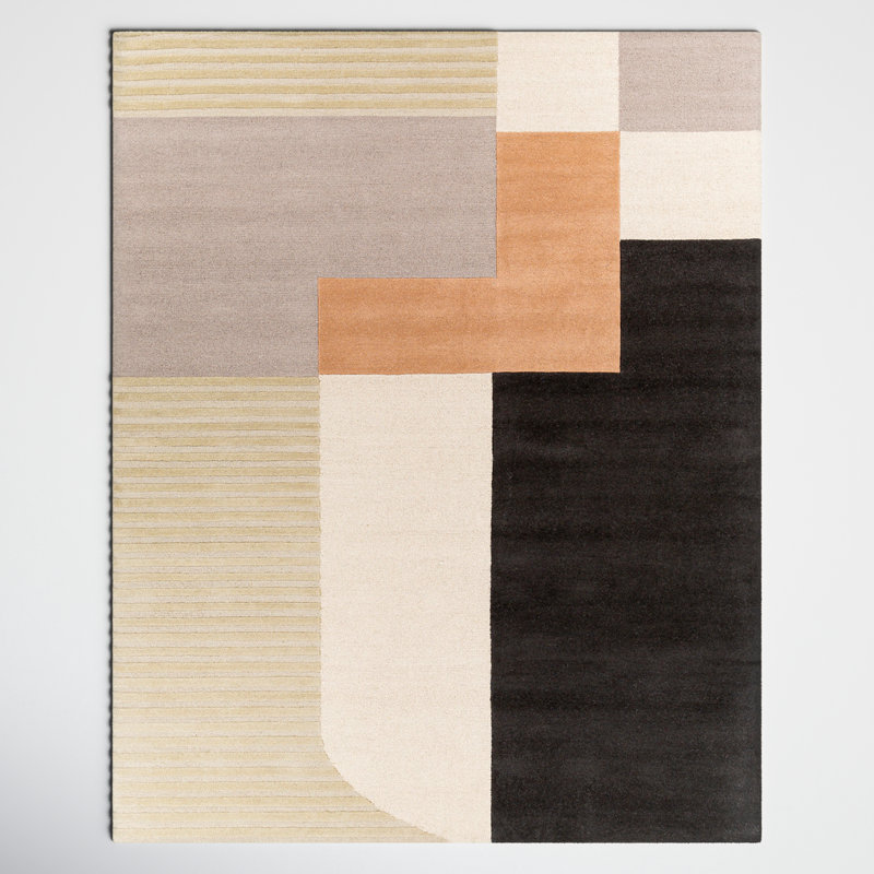 Mora Geometric Hand-Tufted Wool Area Rug, Rectangle 8' x 10'