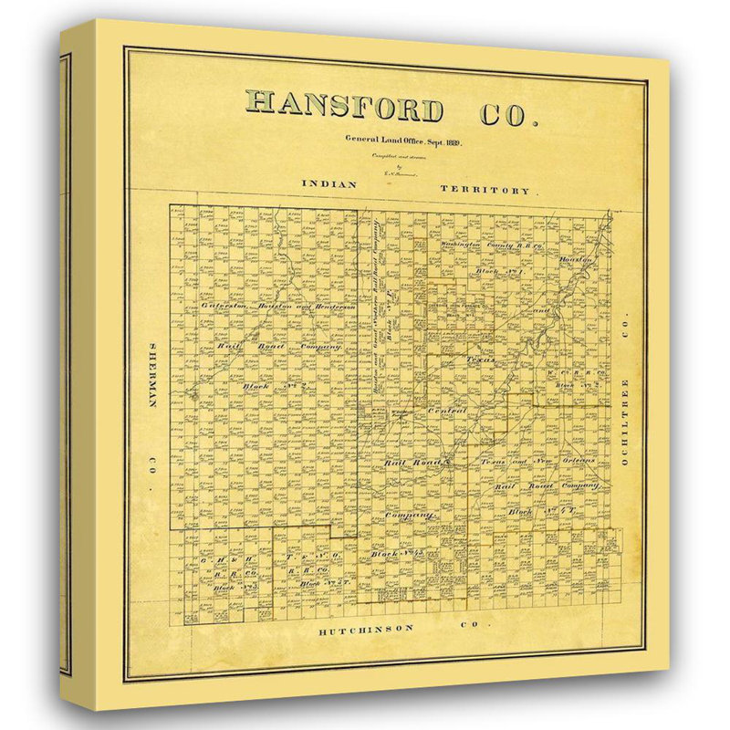 «Alcott Hill® Beaumont Gallery», art sur toile tendue: Hansford County Texas, Beaumont, 1889, H 43 po x l 36 po