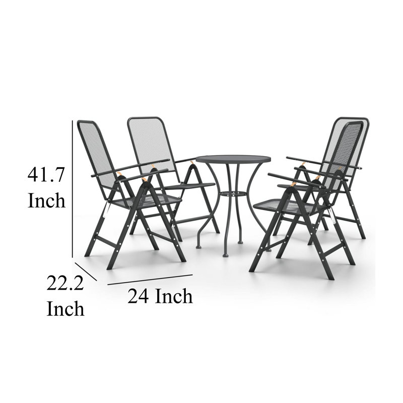 Ensemble de salle à manger Lamberton, 4, 28.3" H x 31.5" W x 31.5" D