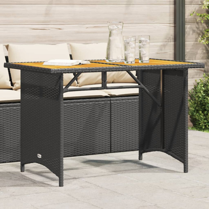 Rectangular Outdoor Dining Table , 110cm cm W 68cm cm D, Black