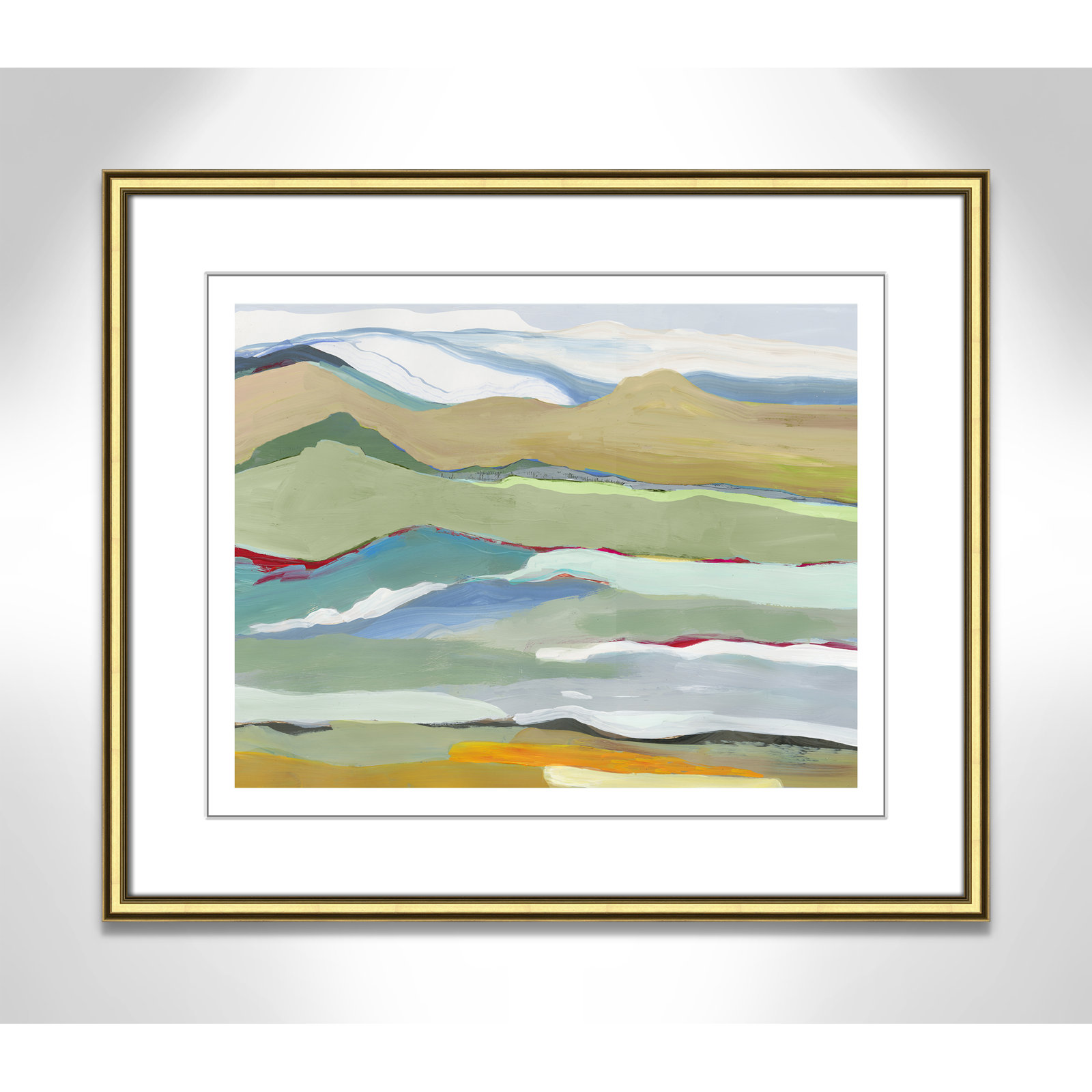 Dee "Goodbye Summer on the Hills" Painting, 22.75" H x 26.75" W x 0.88" D, Gold Framed