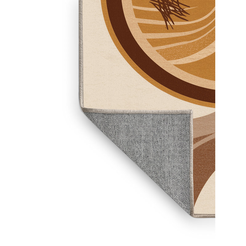 Machine Washable Klein Miso Soup Modern Solid Color Rug in Beige – Beige Binding, 7x10