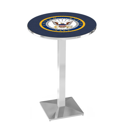 Military Round with Iron Base Dining Table