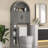 AHB Over The Toilet Storage Cabinet, Freestanding Bathroom Organizer with Adjustable Shelf and Anti-Tip Device, Arched Cabinet with Doors, Space-Saving Toilet Storage for Bathroom, Laundry, Mini Bar-126756563