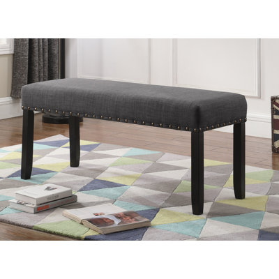 Biony Fabric Dining Bench With Nailhead Trim