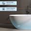 Baignoire autoportante en résine de 63 po à surface solide ovale blanc mat avec trop-plein et bonde escamotable, baignoire autoportante à bord épais