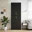 Armoire de 71 po de hauteur avec 4 portes, armoire de rangement pour garde-manger, armoire de garde-manger autoportante, huche de cuisine avec poignées dorées pour la salle à manger, salle de bain, noir-990038481