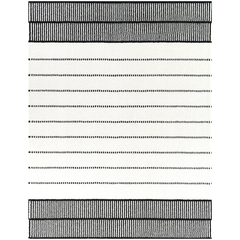 Tapis rayé ivoire, Rectangle 7 pi 10 po x 10 pi