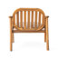 Fauteuil club de 2 avec coussins beiges, structure en bois, pieds en eucalyptus, siège courbé et à lattes de style moderne, idéal pour la détente en plein air
